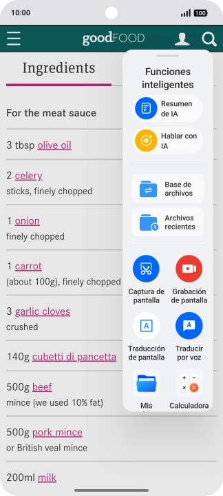 Pulsa Traducción de pantalla.
