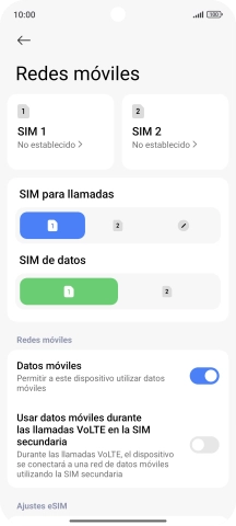 Pulsa la SIM de la línea móvil deseada. Pulsa la SIM de la línea móvil deseada.