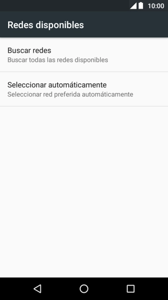 Si quieres seleccionar la red de forma manual, pulsa Buscar redes y espera un momento mientras el teléfono está buscando las redes disponibles.