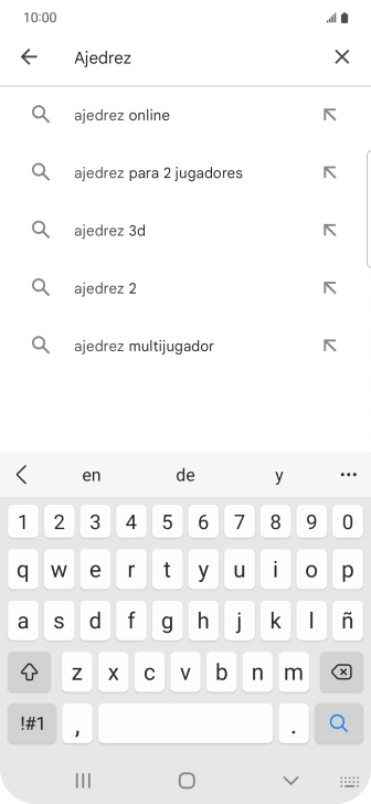 Introduce el nombre del tema o de la app y pulsa el icono de búsqueda. Introduce el nombre del tema o de la app y pulsa el icono de búsqueda.