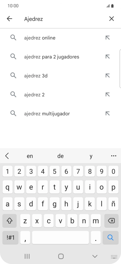 Introduce el nombre del tema o de la app y pulsa el icono de búsqueda. Introduce el nombre del tema o de la app y pulsa el icono de búsqueda.