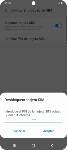 Introduce tu código PIN y pulsa Aceptar. Introduce tu código PIN y pulsa Aceptar.