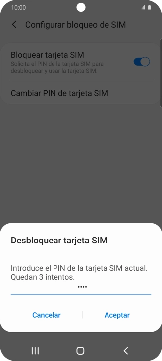 Introduce tu código PIN y pulsa Aceptar. Introduce tu código PIN y pulsa Aceptar.