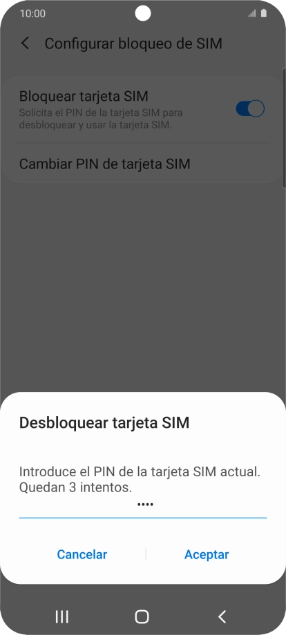 Introduce tu código PIN y pulsa Aceptar. Introduce tu código PIN y pulsa Aceptar.