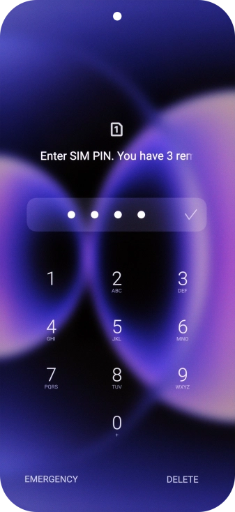 If your SIM is locked, key in your PIN and press the confirm icon. If your SIM is locked, key in your PIN and press the confirm icon.