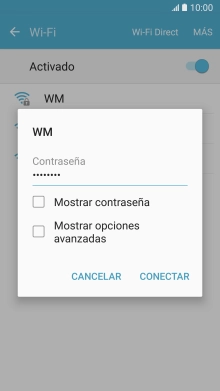 Introduce la contraseña de la red wifi y pulsa CONECTAR. Introduce la contraseña de la red wifi y pulsa CONECTAR.