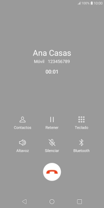 Pulsa el icono de finalizar llamada. Pulsa el icono de finalizar llamada.