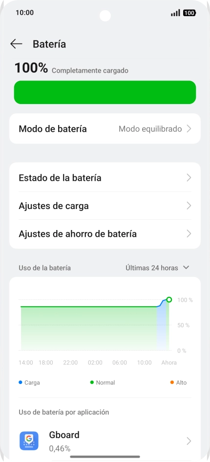 Pulsa Modo de batería. Pulsa Modo de batería.