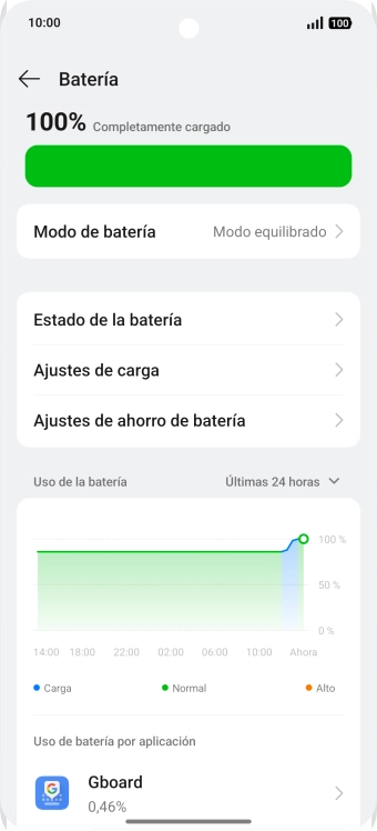 Pulsa Modo de batería. Pulsa Modo de batería.