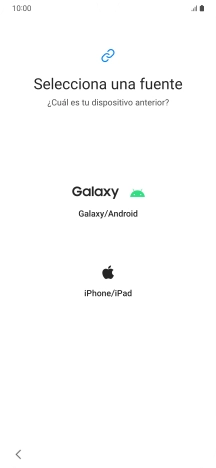Pulsa el ajuste deseado y sigue las instrucciones de la pantalla para transferir el contenido del otro teléfono. Pulsa el ajuste deseado y sigue las instrucciones de la pantalla para transferir el contenido del otro teléfono.