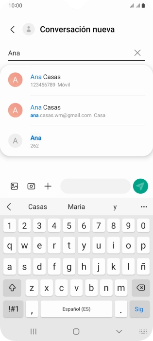 Pulsa el contacto deseado. Pulsa el contacto deseado.