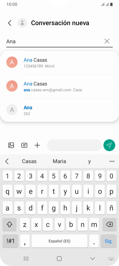 Pulsa el contacto deseado. Pulsa el contacto deseado.