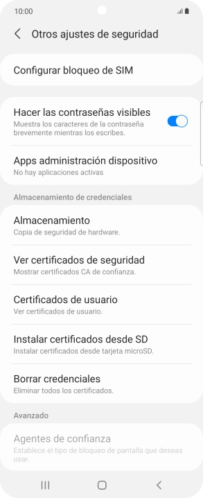 Pulsa Configurar bloqueo de SIM. Pulsa Configurar bloqueo de SIM.
