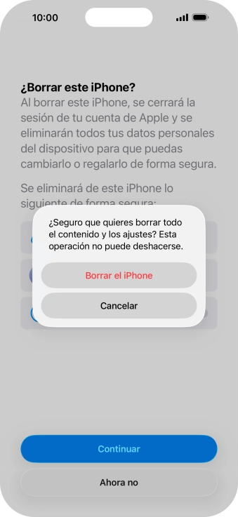 Pulsa Borrar el iPhone. Pulsa Borrar el iPhone.