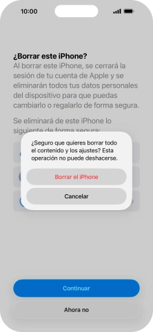 Pulsa Borrar el iPhone. Pulsa Borrar el iPhone.