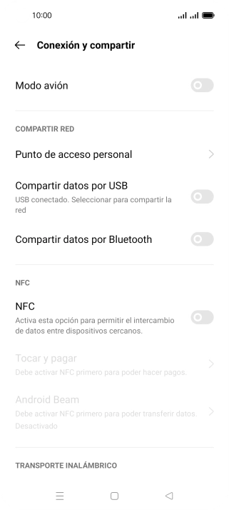 Pulsa Punto de acceso personal. Pulsa Punto de acceso personal.