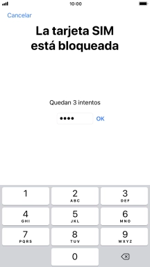 Si es necesario desbloquear la tarjeta SIM, introduce el código PIN y pulsa OK. Si es necesario desbloquear la tarjeta SIM, introduce el código PIN y pulsa OK.