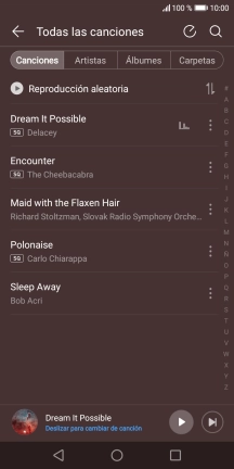 Pulsa el archivo de música deseado. Pulsa el archivo de música deseado.