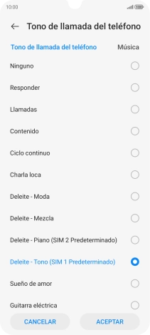 Pulsa los timbres de llamada deseados para escucharlos.
