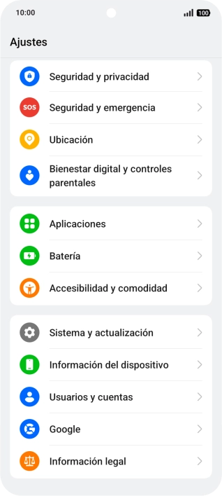 Pulsa Usuarios y cuentas.