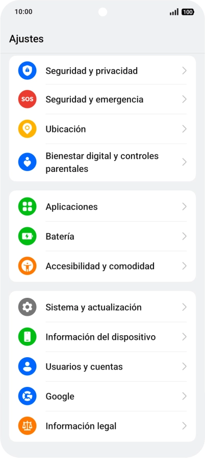 Pulsa Usuarios y cuentas.