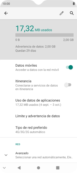 Pulsa Avanzado.