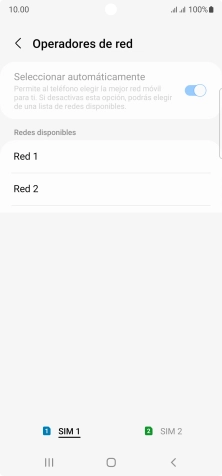 Pulsa la red deseada.