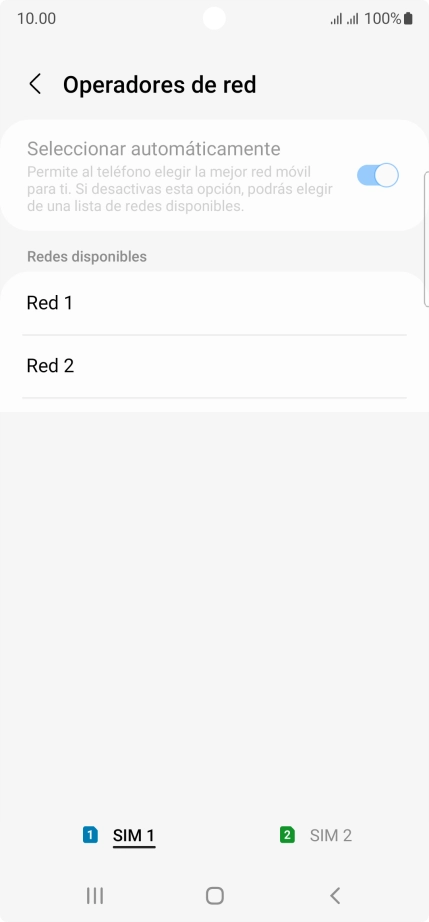 Pulsa la red deseada.