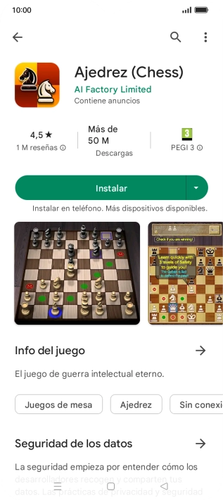 Pulsa Instalar y sigue las indicaciones de la pantalla para instalar la app. Pulsa Instalar y sigue las indicaciones de la pantalla para instalar la app.