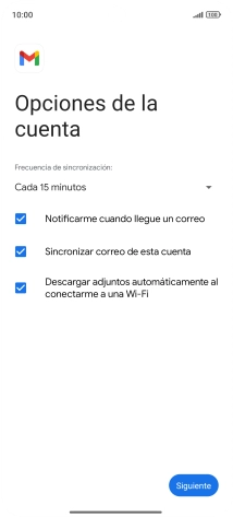 Si aparece en la pantalla esta imagen, tu cuenta de correo electrónico ha sido reconocida y configurada automáticamente. Sigue las indicaciones de la pantalla para introducir más información y terminar la configuración. Si aparece en la pantalla esta imagen, tu cuenta de correo electrónico ha sido reconocida y configurada automáticamente. Sigue las indicaciones de la pantalla para introducir más información y terminar la configuración.