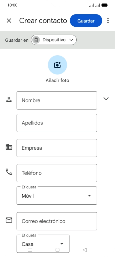 Pulsa Nombre e introduce el nombre deseado. Pulsa Nombre e introduce el nombre deseado.