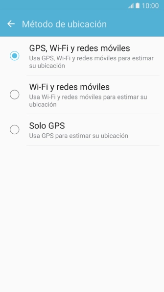 Si seleccionas GPS, Wi-Fi y redes móviles, el teléfono podrá encontrar tu posición exacta con ayuda de los satélites GPS, la red móvil y una red wifi cercana. El GPS por satélite requiere vista libre al cielo.