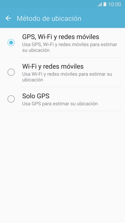 Si seleccionas GPS, Wi-Fi y redes móviles, el teléfono podrá encontrar tu posición exacta con ayuda de los satélites GPS, la red móvil y una red wifi cercana. El GPS por satélite requiere vista libre al cielo.