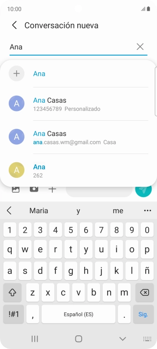 Pulsa el contacto deseado. Pulsa el contacto deseado.