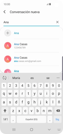 Pulsa el contacto deseado. Pulsa el contacto deseado.