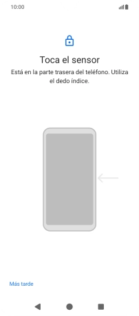 Sigue las indicaciones de la pantalla para crear una huella digital como código de seguridad. Sigue las indicaciones de la pantalla para crear una huella digital como código de seguridad.