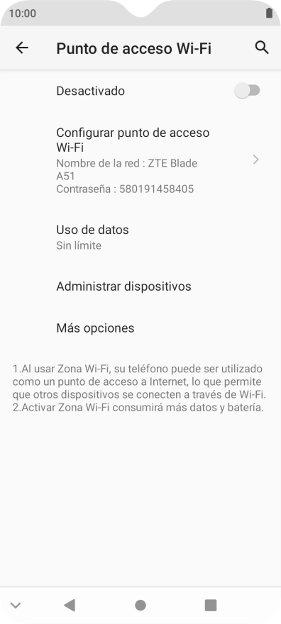 Pulsa Configurar punto de acceso Wi-Fi. Pulsa Configurar punto de acceso Wi-Fi.