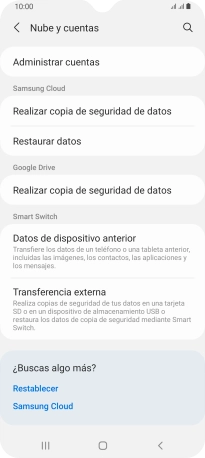 Pulsa Administrar cuentas.