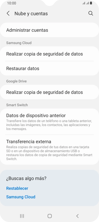 Pulsa Administrar cuentas.