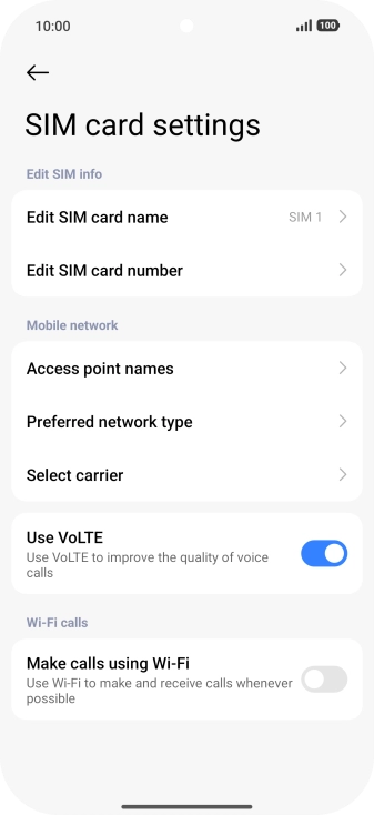 Press Select carrier.