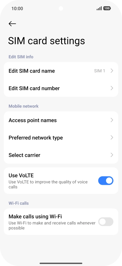 Press Select carrier.