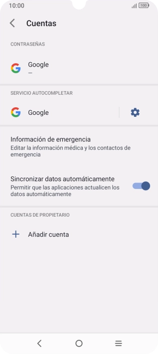 Pulsa Añadir cuenta. Pulsa Añadir cuenta.