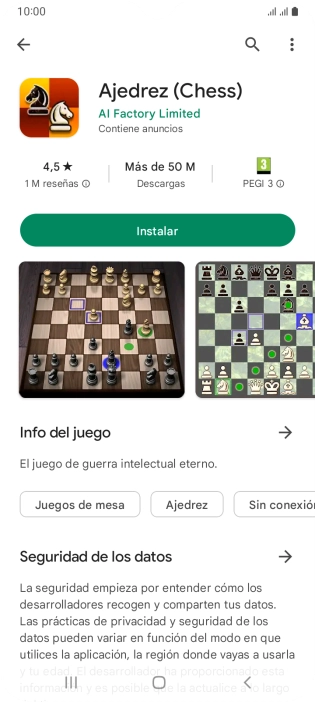 Pulsa Instalar y sigue las indicaciones de la pantalla para instalar la app. Pulsa Instalar y sigue las indicaciones de la pantalla para instalar la app.