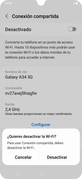 Pulsa Desactivar.