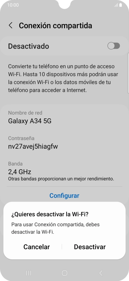 Pulsa Desactivar.
