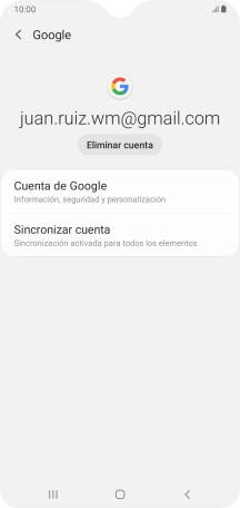 Pulsa Sincronizar cuenta. Pulsa Sincronizar cuenta.