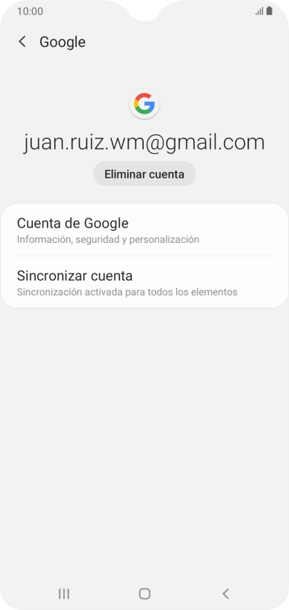 Pulsa Sincronizar cuenta. Pulsa Sincronizar cuenta.