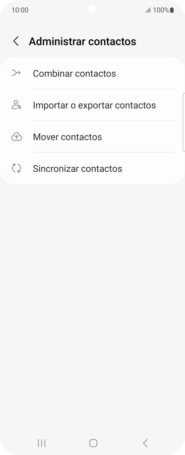 Pulsa Importar o exportar contactos. Pulsa Importar o exportar contactos.