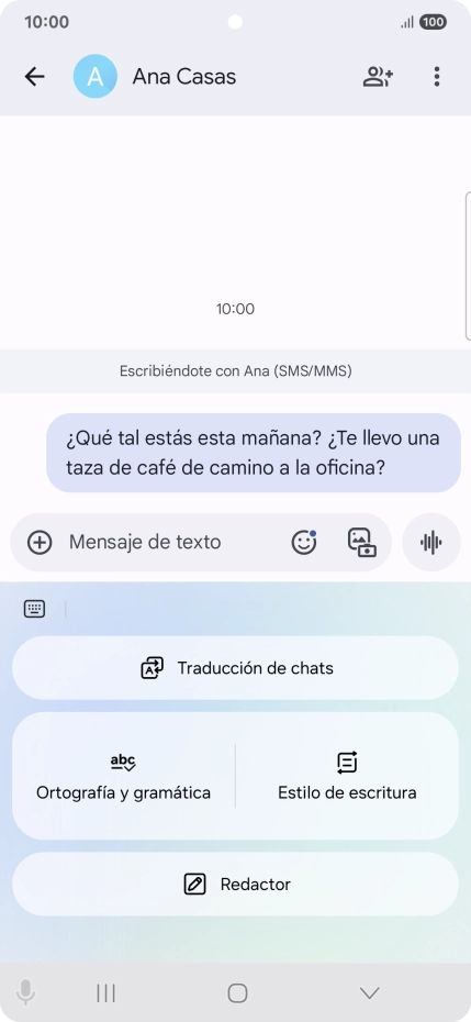 Pulsa Traducción de chats. Pulsa Traducción de chats.