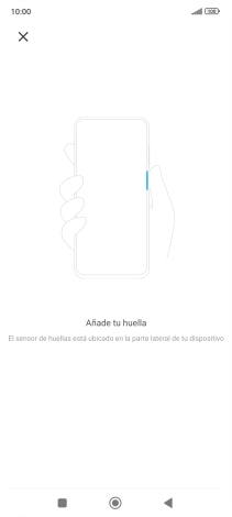 Sigue las indicaciones de la pantalla para crear una huella digital como código de seguridad. Sigue las indicaciones de la pantalla para crear una huella digital como código de seguridad.